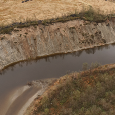 eroding river bank